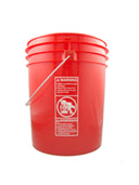 Red 5 gallon pail