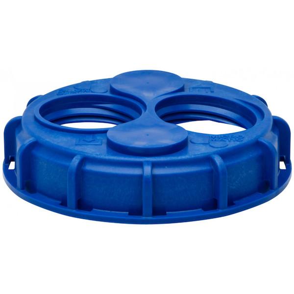 ZE5792 - 6” Dual Bung IBC Center Cap (Blue)-Zeeline by Milton®