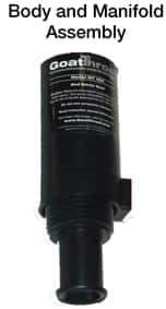 STANDARD EPDM/SANTOPRENE BODY AND MANIFOLD ASSEMBLY (parts 10 - 15)-Goat Pumps