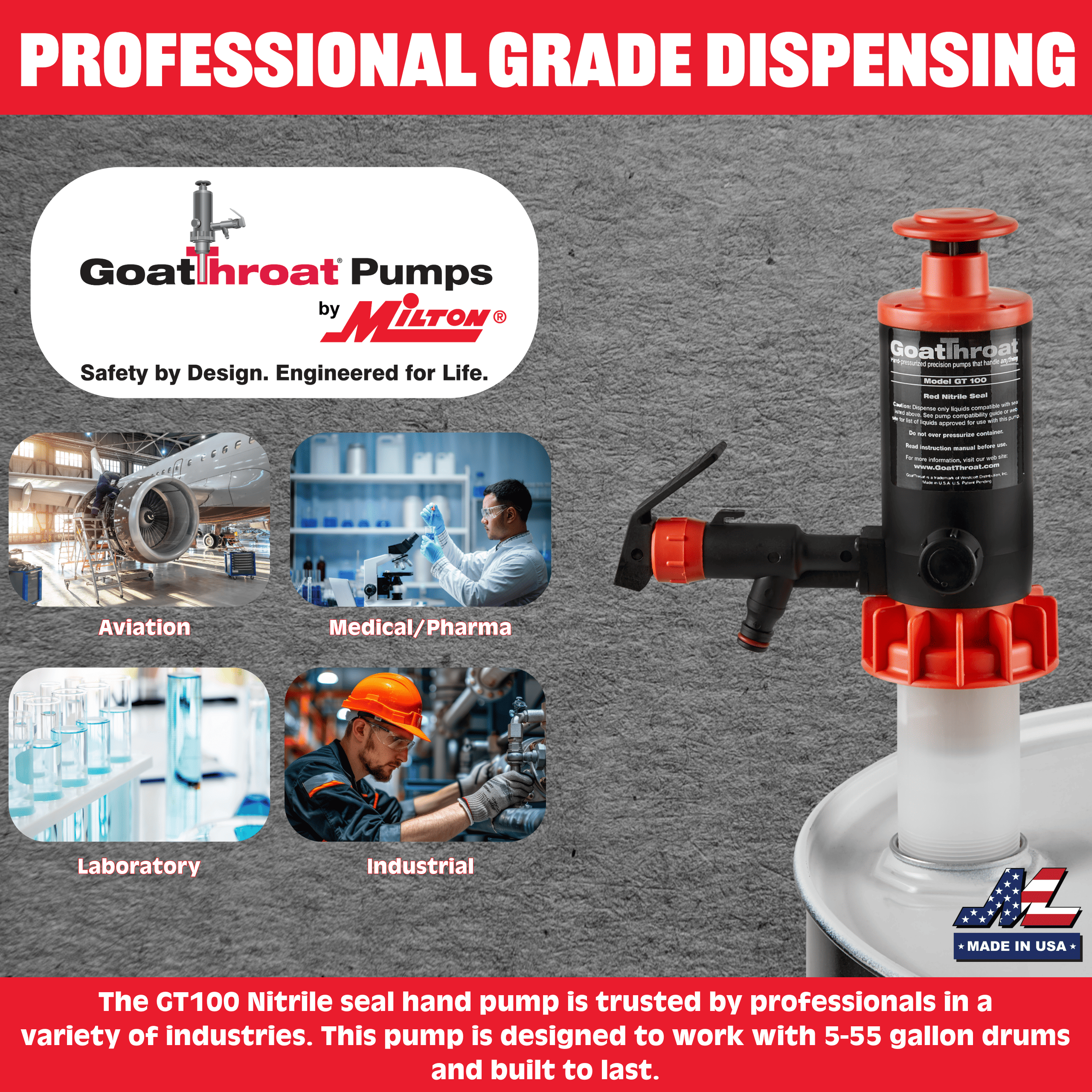 Drum Pump with Nitrile Seals-Goat Pumps