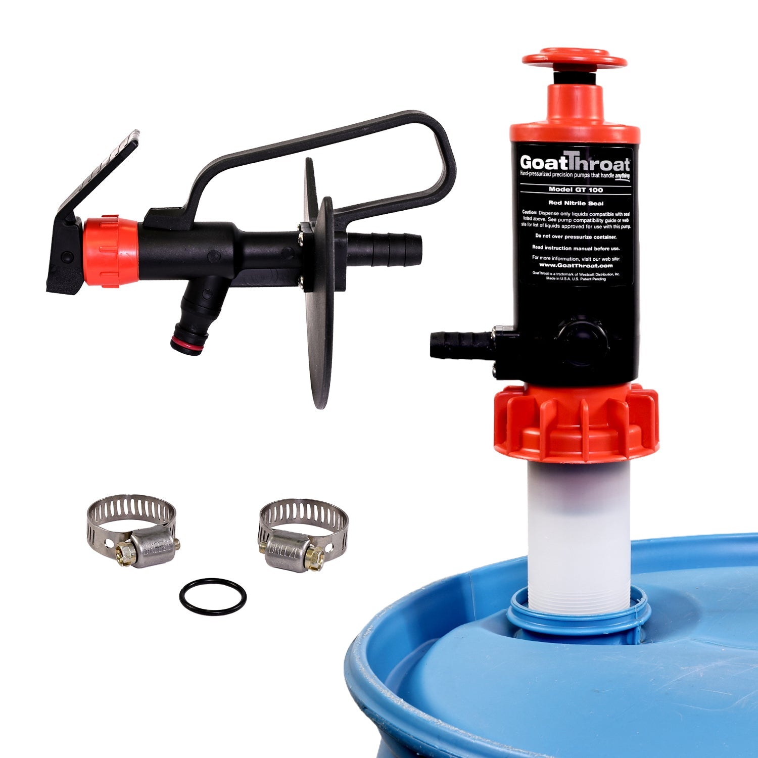 GT100 Pump with Remote Discharge Tap and Nitrile Seals-Goat Pumps