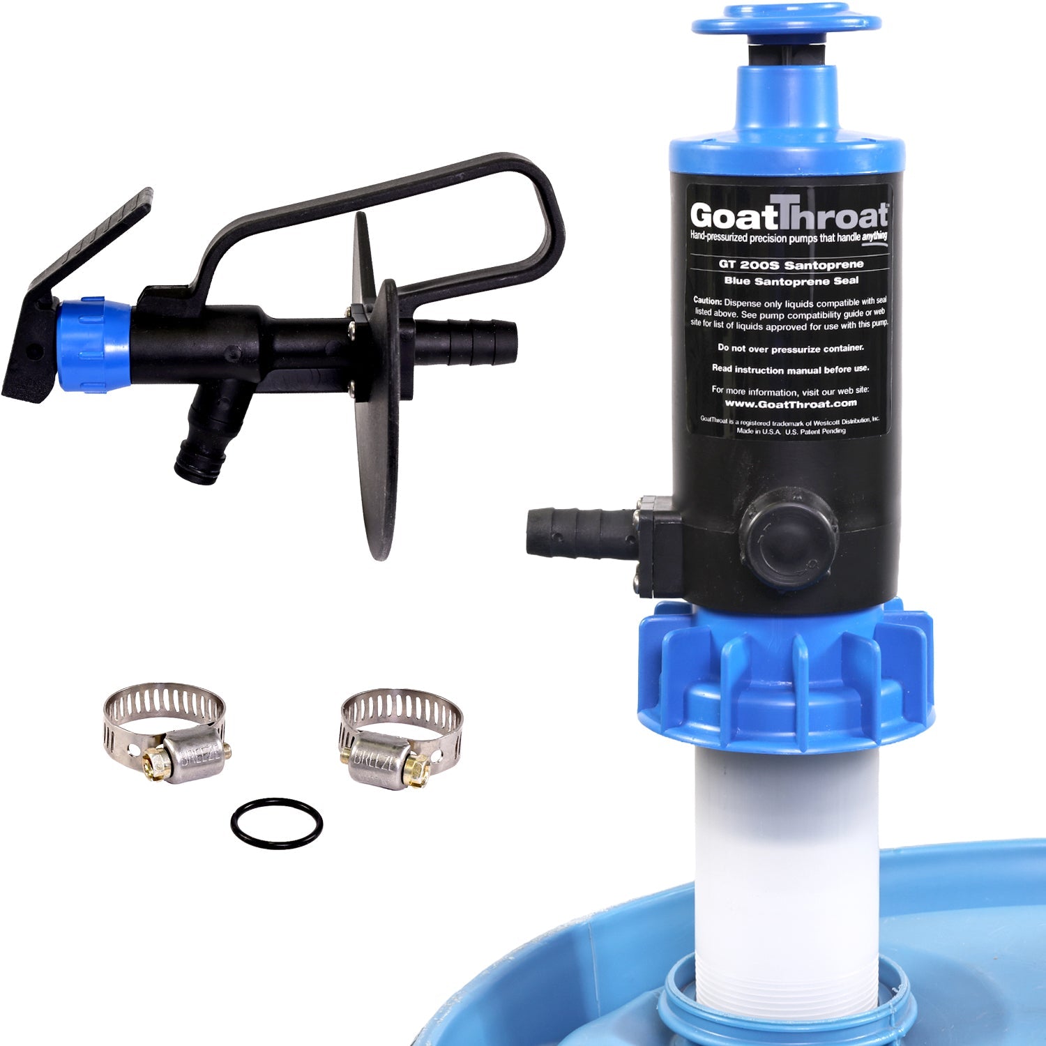 GT200S Pump with Remote Discharge Tap and Santoprene Seals-Goat Pumps