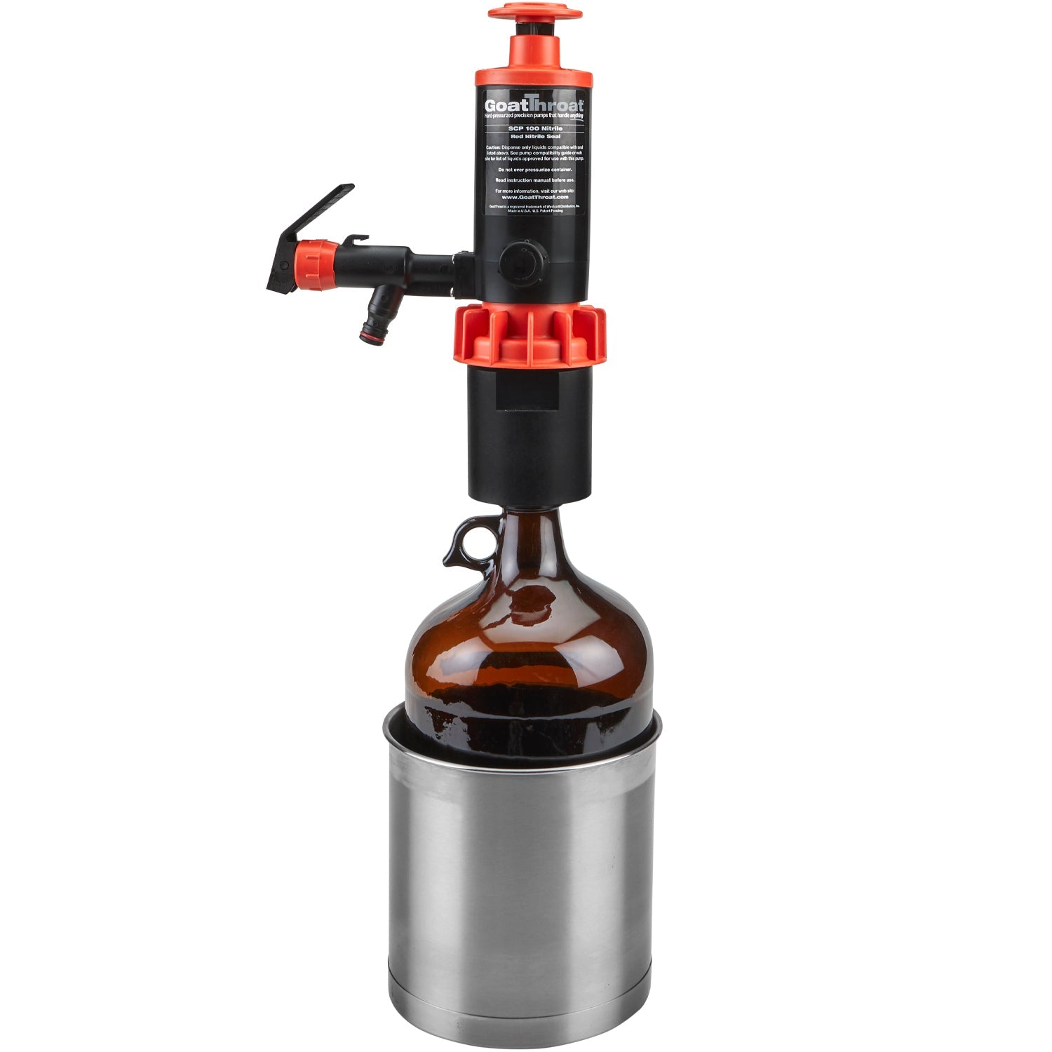 38mm 1 gallon bottle threaded EPDM adapter with Stabilizer-Goat Pumps