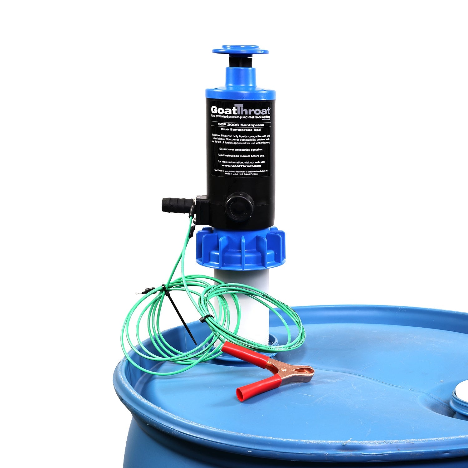 Groundable Drum Pump and Remote Discharge Tap with Santoprene Seals - add correct hose-Goat Pumps