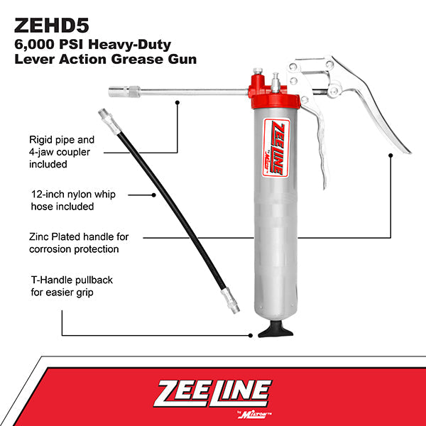 ZEHD5 – 6,000 psi Heavy-Duty pistol action grease gun-Zeeline by Milton®