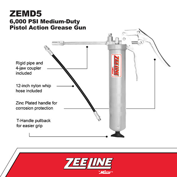 ZEMD5 – 4,000 psi Medium-Duty pistol action grease gun-Zeeline by Milton®