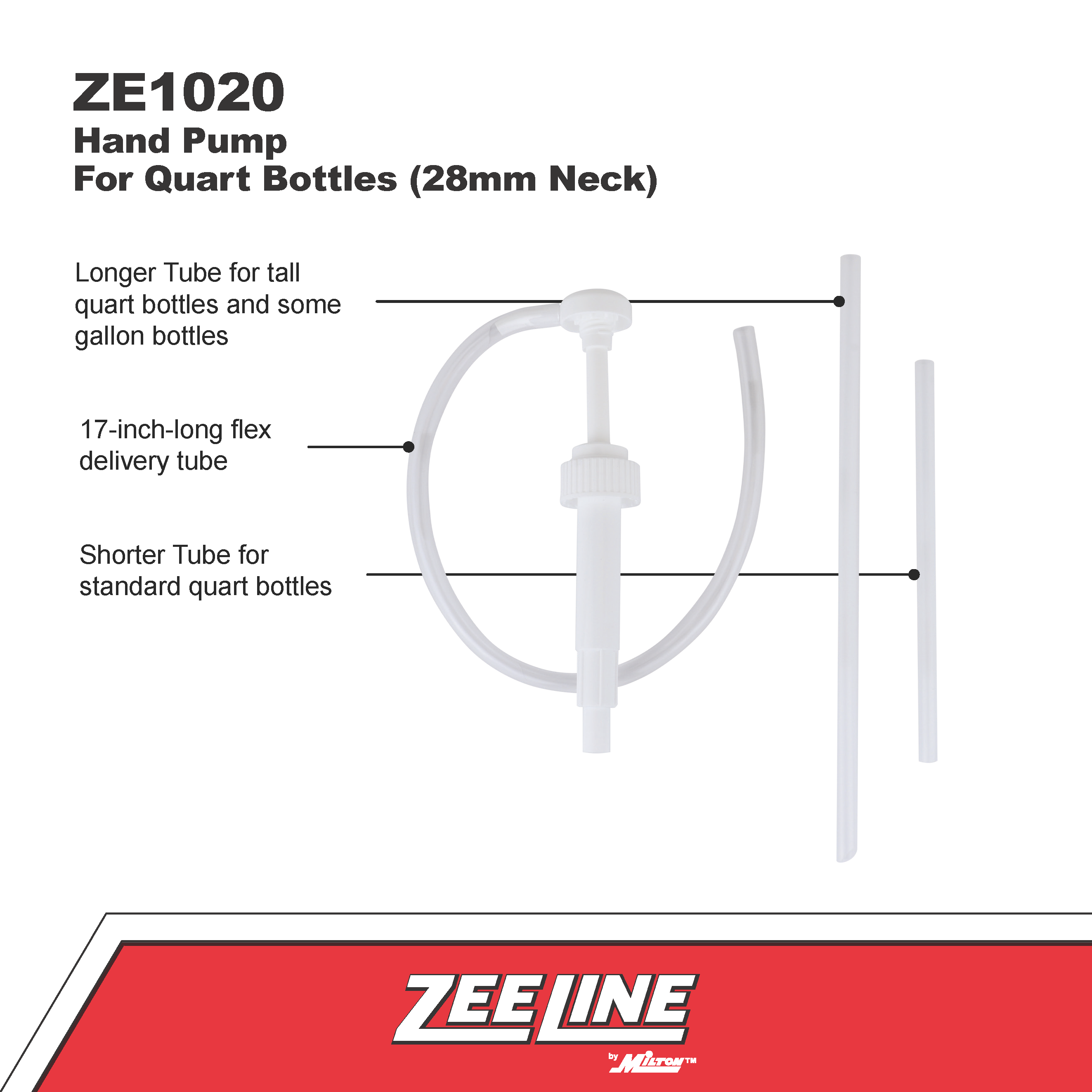ZE1020 – Hand Pump for Quart Bottles (28mm neck)-Zeeline by Milton®