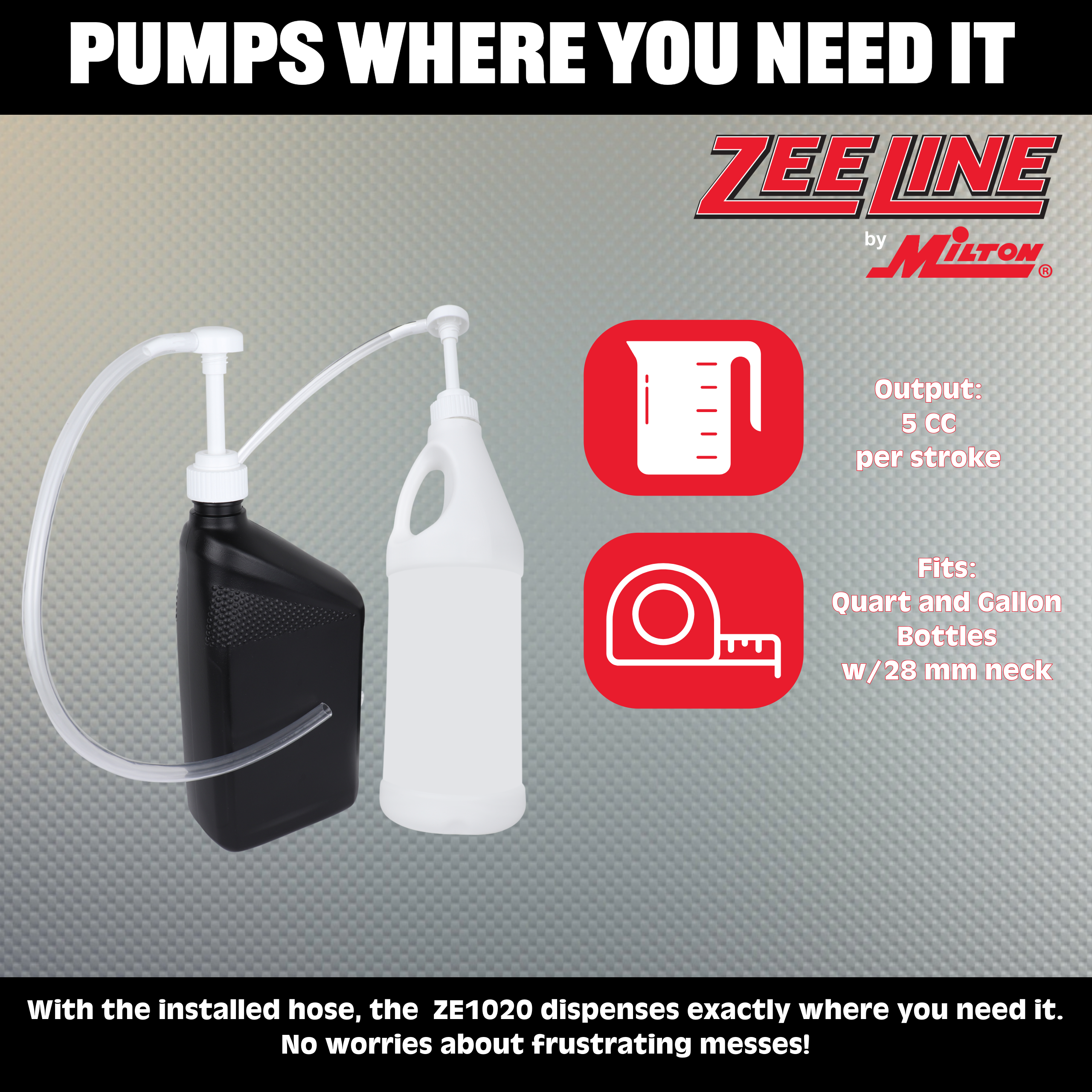 ZE1020 – Hand Pump for Quart Bottles (28mm neck)-Zeeline by Milton®