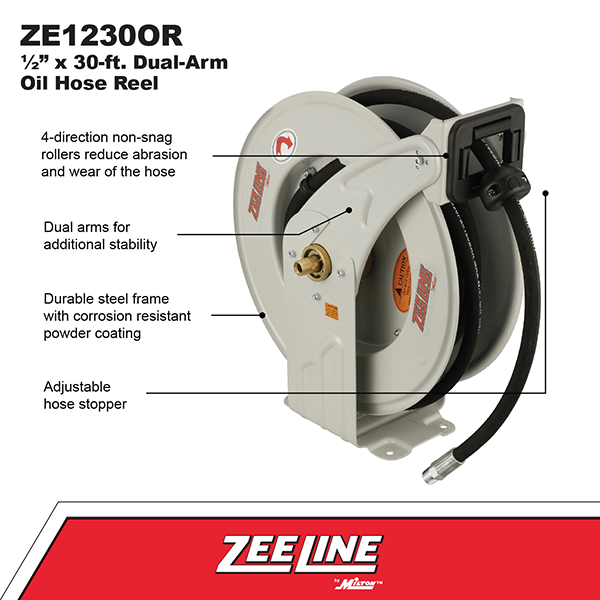 ZE1230OR – 30-ft. Dual-Arm Oil Hose Reel-Zeeline by Milton®