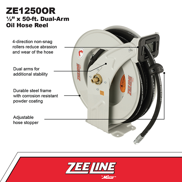 ZE1250OR – 50-ft. Dual-Arm Oil Hose Reel-Zeeline by Milton®