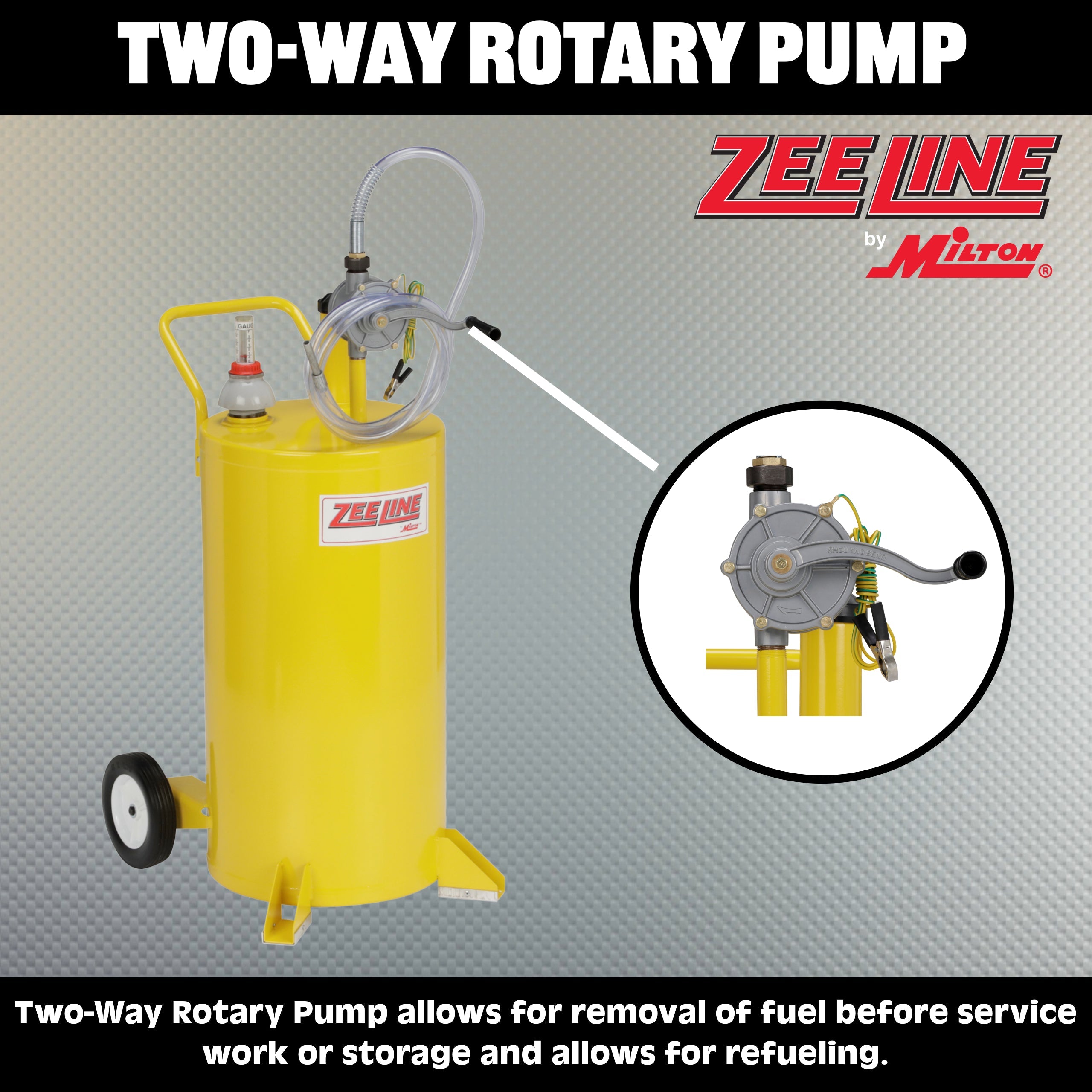 ZE25DFC - 25-Gallon Diesel Fuel Caddy w/Two-Way Rotary Pump-Zeeline by Milton®