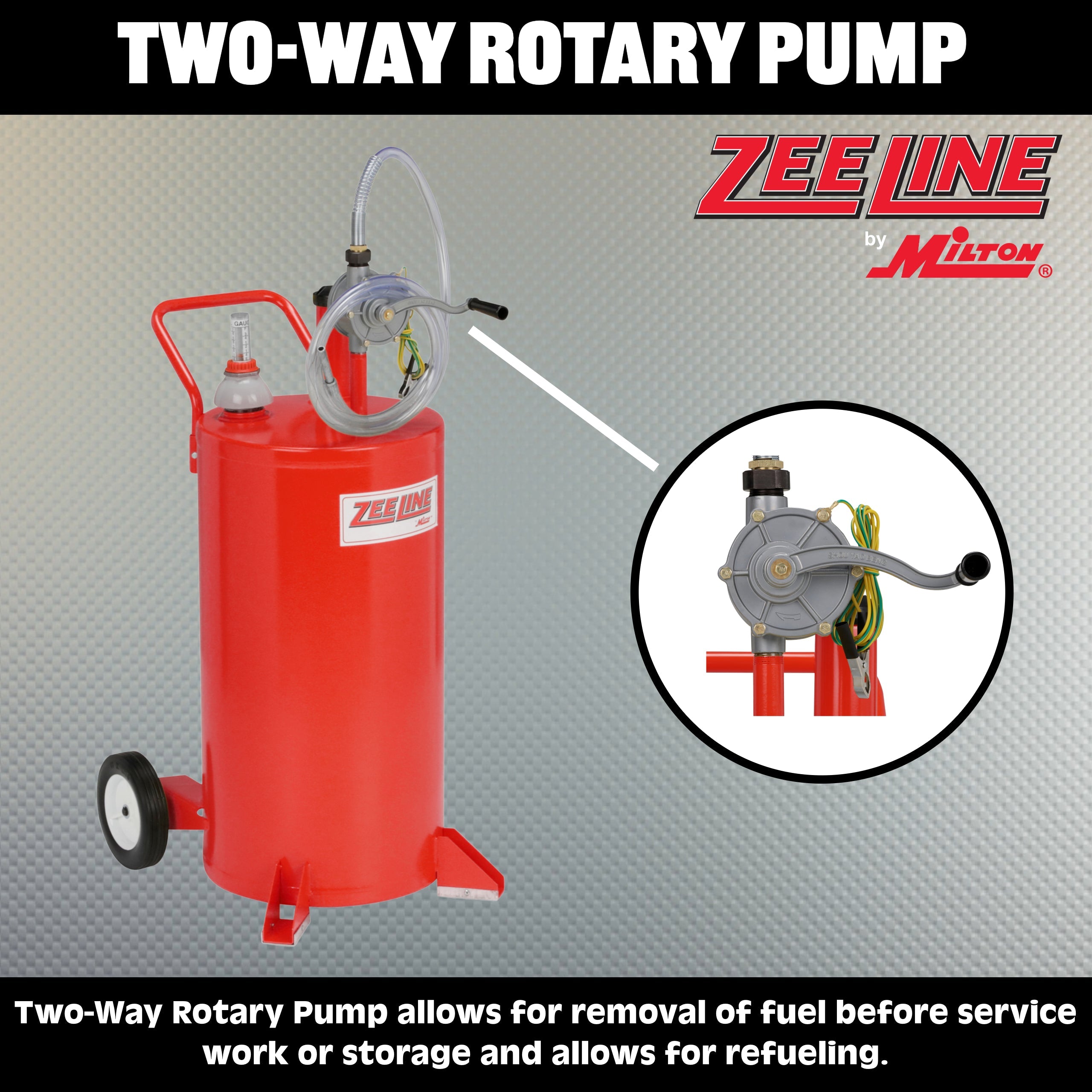 ZE25FC - 25-Gallon Fuel Caddy w/Two-Way Rotary Pump-Zeeline by Milton®