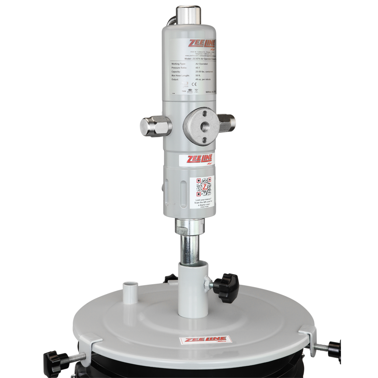 ZE3574 – 45:1 Grease Pump for 25-50 Lbs. Pails-Zeeline by Milton®