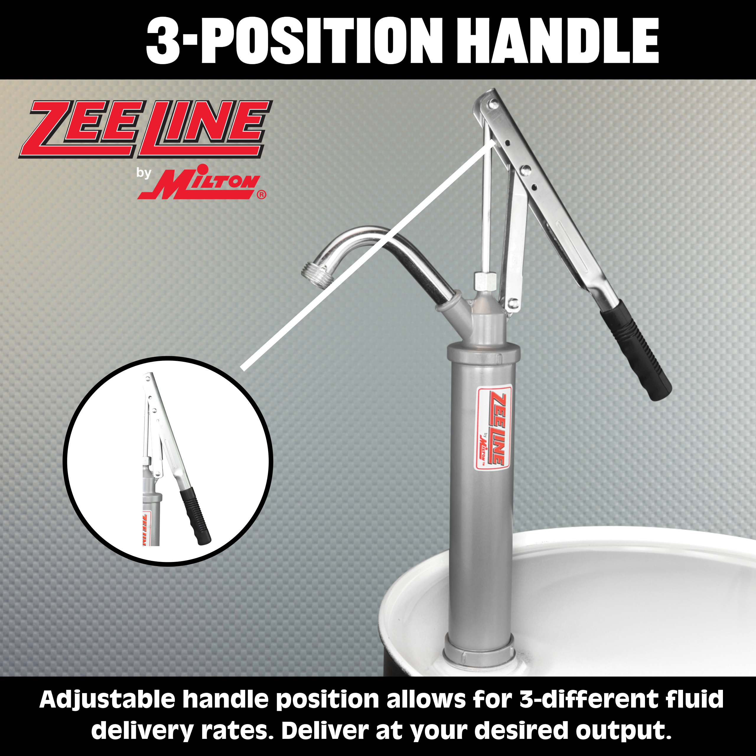 ZE381 - Hand Operated Lever Action Drum Pump (1 Gallon Per 9 Strokes)-Zeeline by Milton®