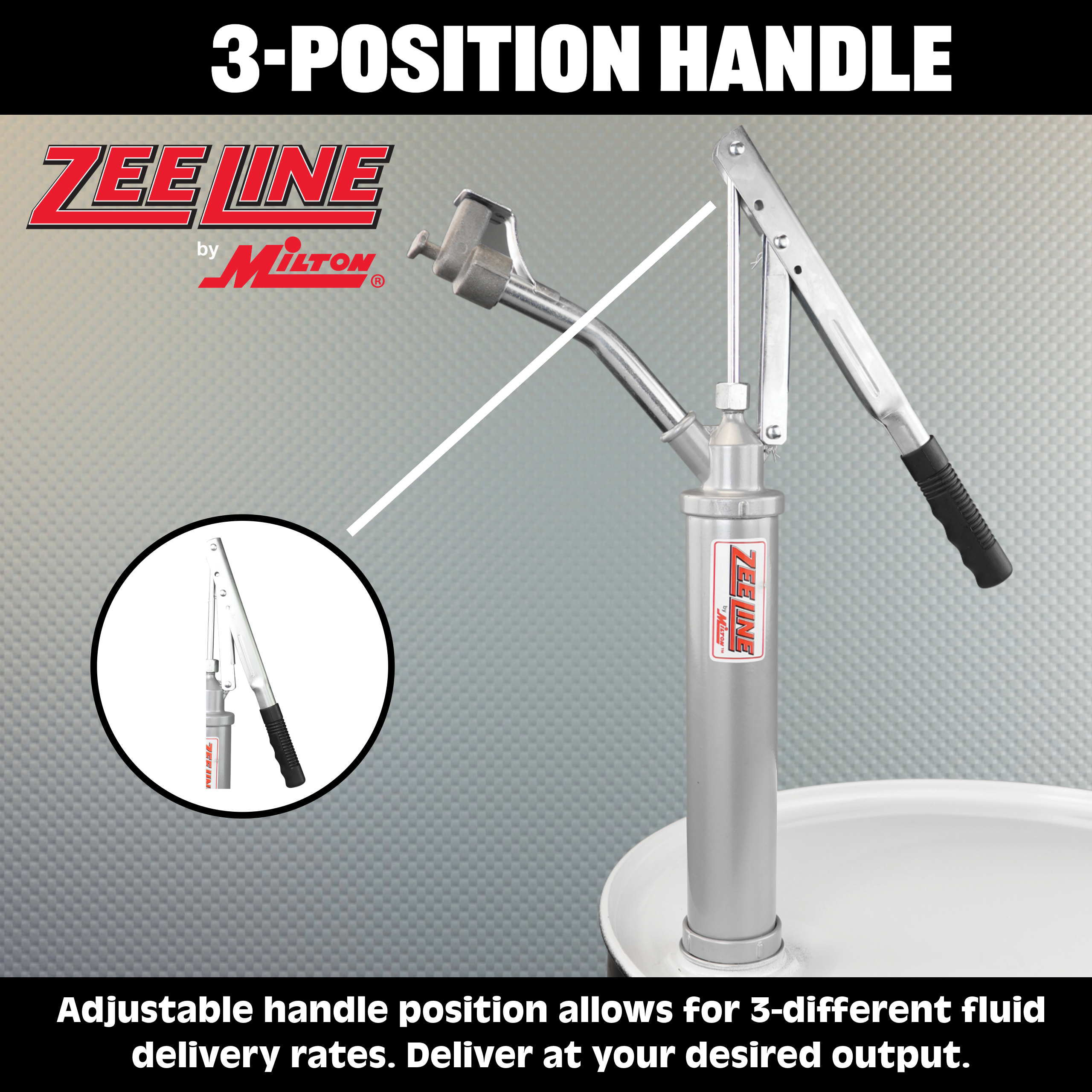 ZE382 - Hand Operated Lever Drum Pump with Non-Drip Spout (1 Gallon Per 9 Strokes)-Zeeline by Milton®