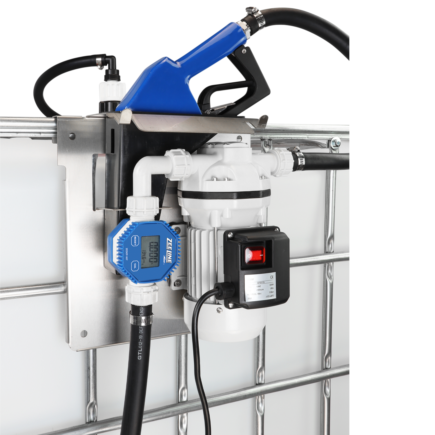 ZE9115-IBC1 - DEF Electric Pump Kit w/Stainless Steel Auto Shut-Off Nozzle and Meter-Zeeline by Milton®