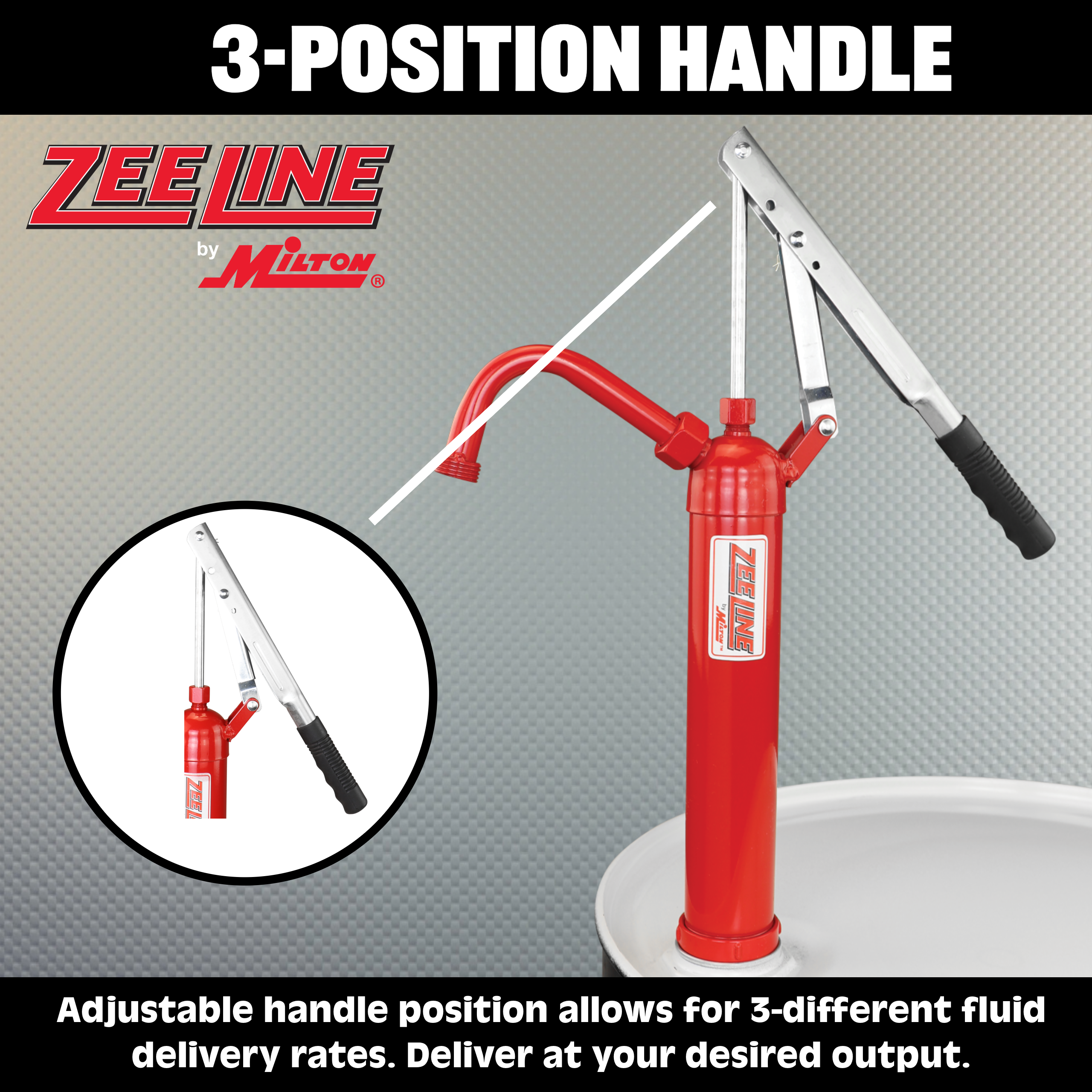 ZED-S - Hand Operated Lever Drum Pump with All Steel Body (1 Gallon Per 9 Strokes)-Zeeline by Milton®