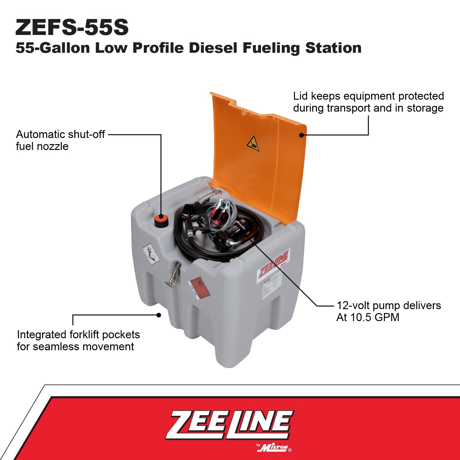 ZEFS-55S - 55-Gallon Portable Diesel Fuel Tank-Zeeline by Milton®