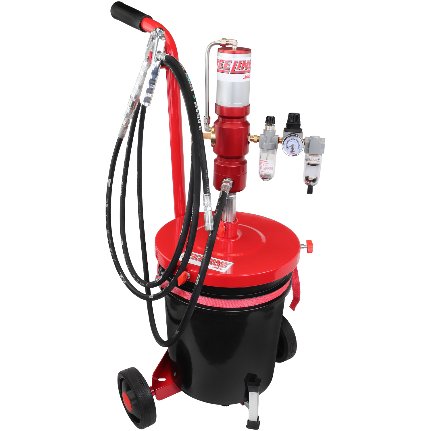 ZE3574PKC – 60:1 Premium Grease Pump for 25-50 Lbs. Pails Package w/Cart-Zeeline by Milton®