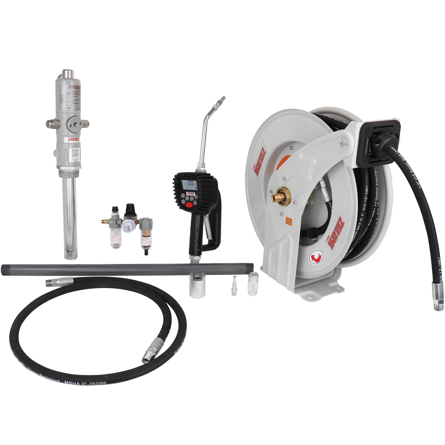 ZE1700K-55-500 – 3:1 Eco Series Pump Kit 55-Gal w/reel & preset meter-Zeeline by Milton®